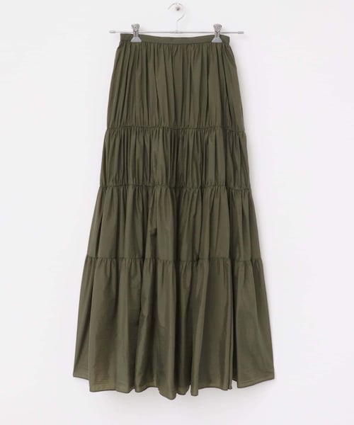 URBAN RESEARCH ROSSO（アーバンリサーチロッソ）の「F by ROSSO　ナイロンティアードロングスカート（スカート・レディース・KHAKI/BLACK・36/38）」の2枚目の写真