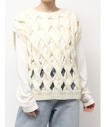 Ungrid | 【Ca】透かし編みデザインハンドニットヘ(ニット/セーター)