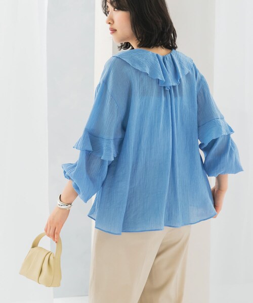 URBAN RESEARCH ROSSO（アーバンリサーチロッソ）の「『WEB/一部店舗限定カラー』楊柳フリルブラウス（シャツ/ブラウス・レディース・SAX/WHITE/YELLOW/PINK・FREE）」の20枚目の写真