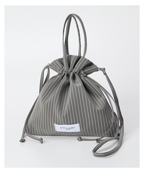 nissen（ニッセン）の「Jouet（ジョエット）艶マット合皮のシンプル巾着ショルダーバッグ（ショルダーバッグ・メンズ・ブラック/アイボリー/モカベージュ/グレー/カーキ・Y）」の3枚目の写真