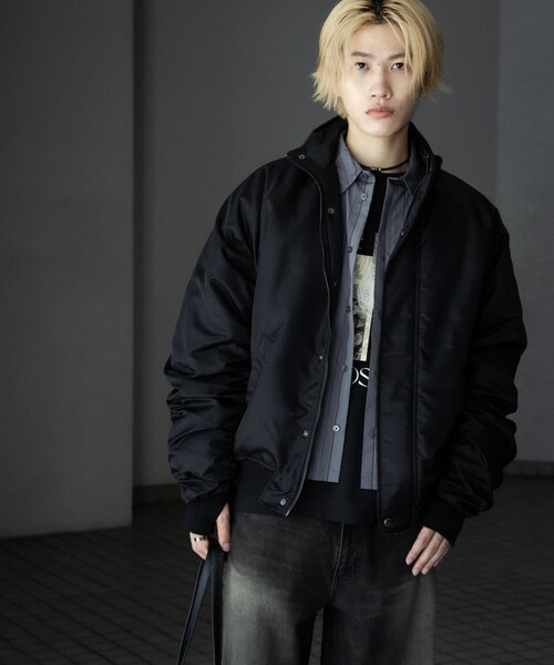 SENSE OF PLACE by URBAN RESEARCH（センスオブプレイスバイアーバンリサーチ）の「『ユニセックス』ナイロンギャザースタンドブルゾン（テーラードジャケット・メンズ・GRAY/BLACK/OLIVE・M/L）」の7枚目の写真