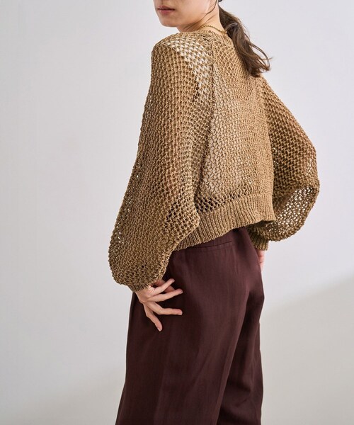 ROPE'（ロペ）の「【洗える】テープヤーンメッシュニットボレロ（カーディガン/ボレロ・レディース・ブラック/ベージュ・F）」の20枚目の写真