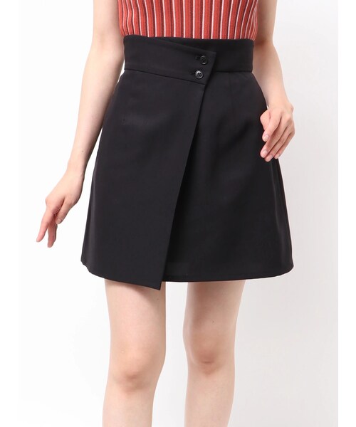 MURUA（ムルーア）の「ラップライクミニスカート【セットアップ着用可】【接触冷感】（スカート・レディース・グレー/ブラック/ブルー/ベージュ・1/2）」の8枚目の写真