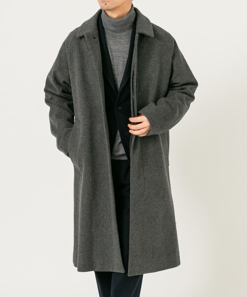 URBAN RESEARCH ROSSO(アーバンリサーチロッソ)の「スーパー100 オーバーバルマカンコート(ステンカラーコート・メンズ・CHARCOAL/NAVY/BLACK・M/L)」の22枚目の写真