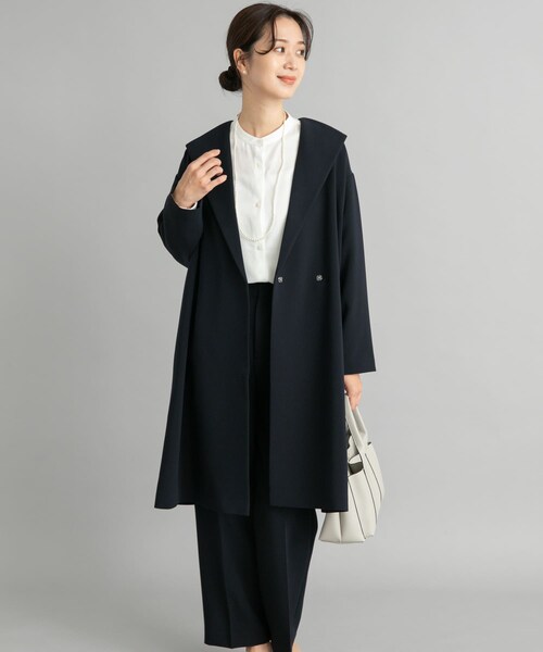 URBAN RESEARCH DOORS(アーバンリサーチドアーズ)の「ダブルクロスガウンコート(テーラードジャケット・レディース・L.BEIGE/NAVY・M)」の19枚目の写真