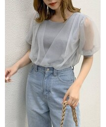 dazzlin | チュールスリーブシアーニットトップス(ニット/セーター)