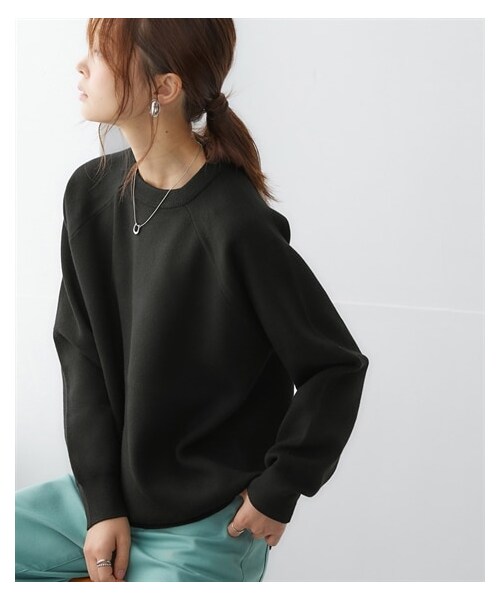 nissen（ニッセン）の「スウェットライクラグランニット（ニット/セーター・レディース・ミルクベージュ/杢グレー/バーガンディー/黒/ロイヤルブルー/グレープ/モカベージュ杢/ネイビー杢/ライラック杢・S/M/L/LL/3L/4L/5L/6L）」の12枚目の写真