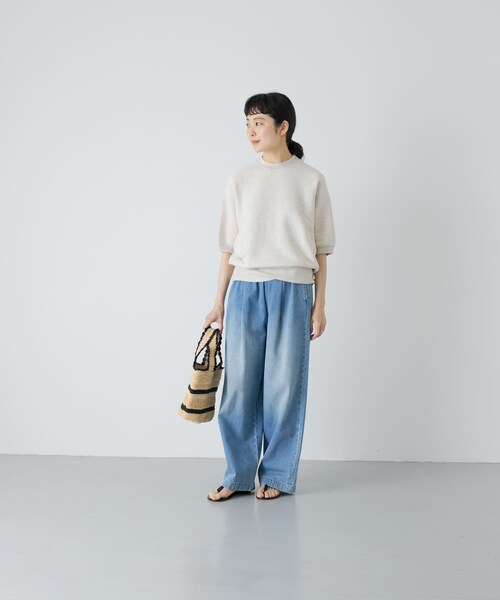 かぐれ（カグレ）の「コットンリヨセル半袖スウェット（スウェット・レディース・LIGHT GRAY/OATMEAL/NAVY・Free）」の18枚目の写真