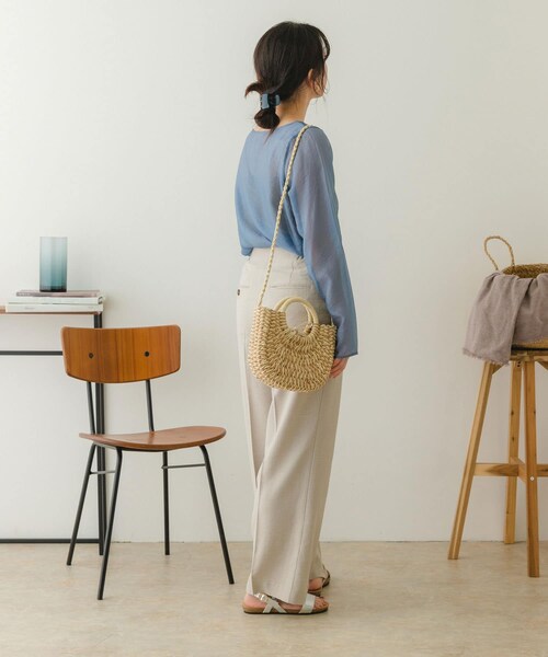 RODE SKO（ロデスコ）の「ミニラウンドハンドルカゴバッグ（かごバッグ・レディース・GRAY MIX/BEIGE MIX/NATURAL・one）」の22枚目の写真