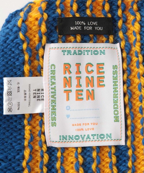 ADAM ET ROPE'（アダムエロペ）の「【RICE NINE TEN/ライス ナイン テン】HAND KNITTED CAP（ニットキャップ/ビーニー・メンズ・ブラック/ブルー系/レッド・F）」の11枚目の写真