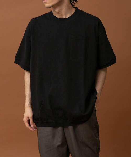 URBAN RESEARCH（アーバンリサーチ）の「RELAX FIT　リブTシャツ（Tシャツ/カットソー・メンズ・BLACK/WHITE/ASH/BROWN/L BLUE・FREE）」の6枚目の写真