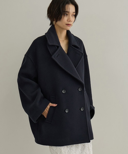 ADAM ET ROPE'(アダムエロペ)の「【WEB限定】FABRICA ダブルクロスPコート(ピーコート・レディース・グレー/ブラウン/カーキ/ネイビー・M/S)」の13枚目の写真