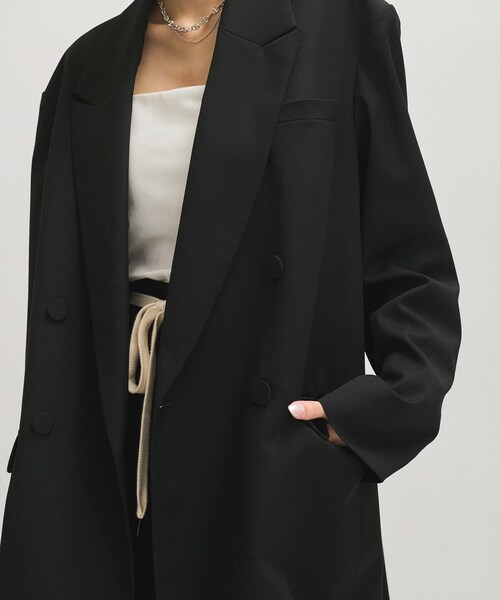 ADAM ET ROPE'（アダムエロペ）の「【サステナブル】・【オケージョン】ダブルブレストジャケット（テーラードジャケット・レディース・ブラック/グレー/オフホワイト・36/38）」の19枚目の写真