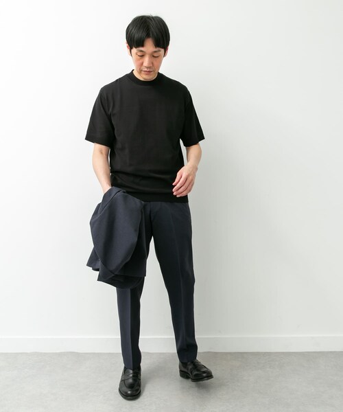 URBAN RESEARCH DOORS（アーバンリサーチドアーズ）の「LIFE STYLE TAILOR　ハイゲージクルーネック半袖ニット（シャツ/ブラウス・メンズ・IVORY/BLACK/NAVY BLUE/GRAY BROWN・M/L）」の18枚目の写真