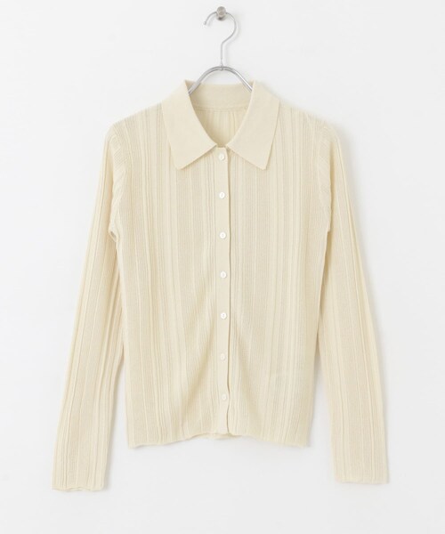 SENSE OF PLACE by URBAN RESEARCH（センスオブプレイスバイアーバンリサーチ）の「ランダムリブニットカーディガン（カーディガン/ボレロ・レディース・IVORY/BLACK/PINK・one）」の18枚目の写真