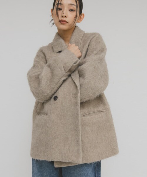 KBF（ケイビーエフ）の「シャギーテーラードジャケット（テーラードジャケット・レディース・CHARCOAL/BLUE MIX/MOCHA・One）」の18枚目の写真