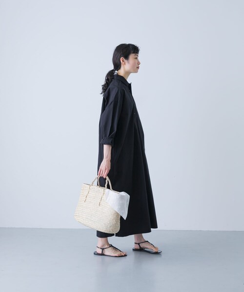 かぐれ（カグレ）の「『2サイズ展開』コットンシルクシャツワンピース（ワンピース・レディース・BEIGE/BLACK/PINK・0/1）」の15枚目の写真