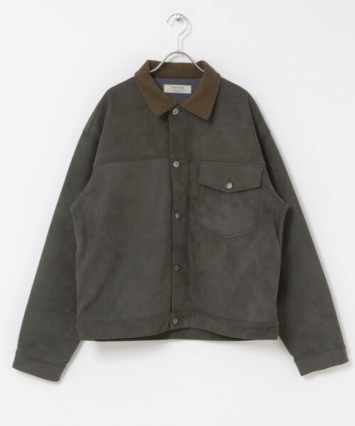 URBAN RESEARCH Sonny Label（アーバンリサーチサニーレーベル）の「襟切替スウェードタッチジャケット（ブルゾン・メンズ・チャコール/ブラウン/グレージュ・M/L）」の7枚目の写真