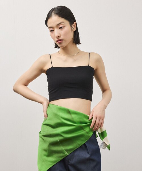 ADAM ET ROPE'（アダムエロペ）の「【OUR WACOAL×ADAM ET ROPE'】コットン混カップインチューブトップキャミソール（キャミソール・レディース・ブラック/ホワイト/オリーブ・L/M/S）」の5枚目の写真