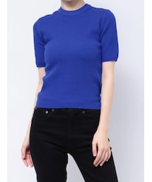 MURUA | ハーフスリーブタイトリブニット(ニット/セーター)