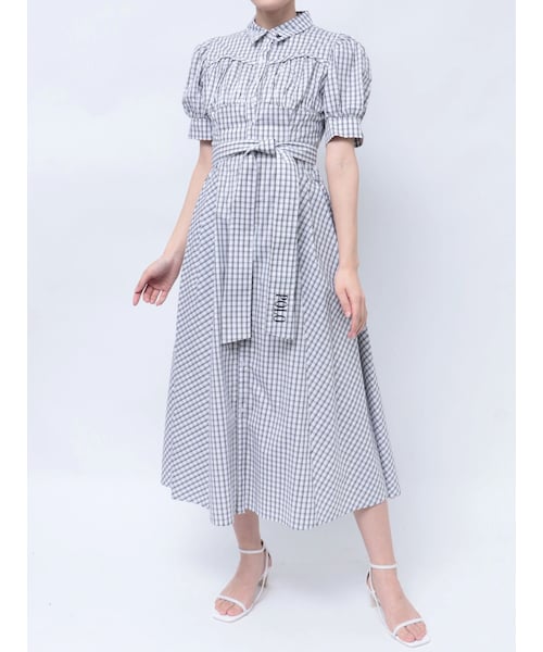 dazzlin コルセットスウィッチングシャツワンピース ネイビー Sサイズ POLOBCSコラボ】コルセットスウィッチングシャツワンピース