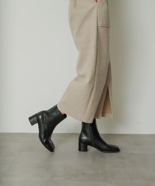 SENSE OF PLACE by URBAN RESEARCH（センスオブプレイスバイアーバンリサーチ）の「ワイドスクエアショートブーツ（ブーツ・レディース・BLACK/IVORY/BEIGE・S/M/L）」の22枚目の写真