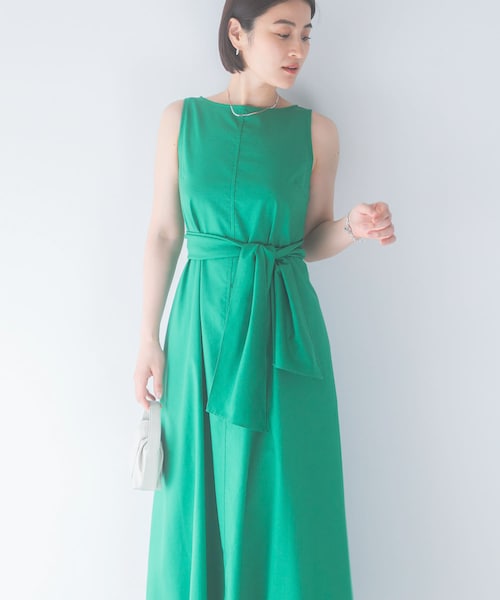 URBAN RESEARCH ROSSO（アーバンリサーチロッソ）の「リネン混リボンドレス（ワンピース・レディース・BLACK/VANILLA/GREEN/P/BLUE・Free）」の3枚目の写真