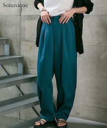Soiunique | 麻調合繊ゆったりサイズカーブパンツ ［Soiunique］(その他パンツ)
