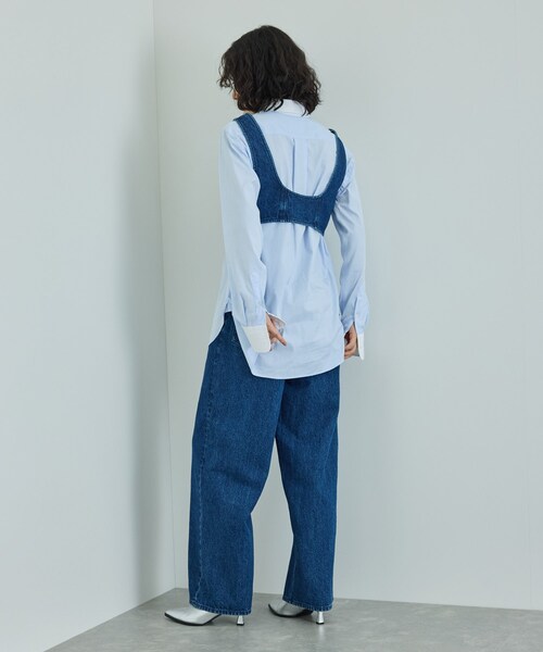 ADAM ET ROPE'（アダムエロペ）の「nagisax7xAER　CROPPED　DENIM　TOP（ベスト・レディース・ブルー系・F）」の8枚目の写真