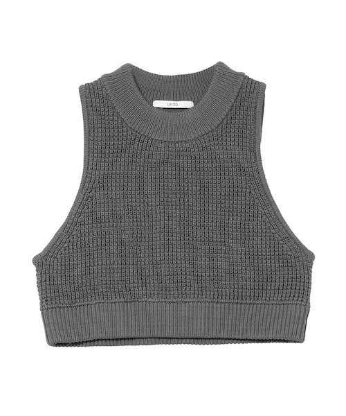 UN3D.(アンスリード)の「WAFFLE SHORT KNIT VEST(ニット/セーター・レディース・グレー/ブラック/ブラウン・F)」の7枚目の写真