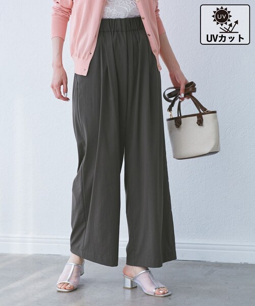 ROPE' PICNIC（ロペピクニック）の「【UVカット】レーヨンナイロンイージーワイドパンツ（その他パンツ・レディース・チャコール/グレー系/ブラウン/ネイビー・36/38/40）」の3枚目の写真
