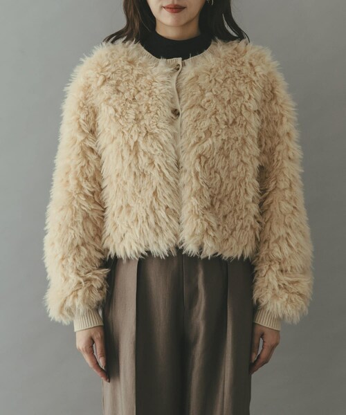 URBAN RESEARCH ROSSO（アーバンリサーチロッソ）の「THINK FUR　2Way Fur Knit Tops（ニット/セーター・レディース・Cream/Pink/Brown/Black・Free）」の9枚目の写真