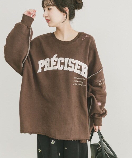ITEMS URBANRESEARCH（アイテムズ アーバンリサーチ）の「裏起毛刺繍ロゴスウェット（スウェット・レディース・OML/BRN/L.PNK・FREE）」の14枚目の写真