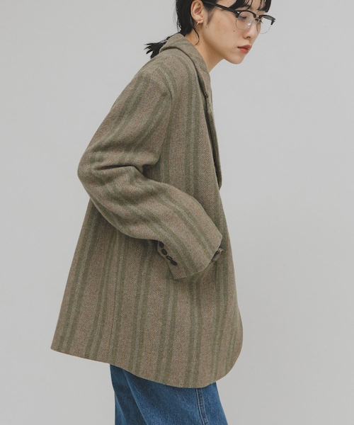 KBF（ケイビーエフ）の「ウールMIXテーラードジャケット（テーラードジャケット・レディース・ORANGE/GREEN・One）」の7枚目の写真