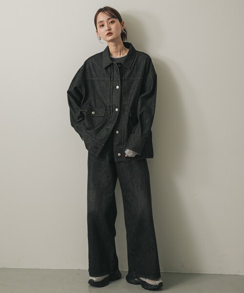 SENSE OF PLACE by URBAN RESEARCH（センスオブプレイスバイアーバンリサーチ）の「ルーズデニムジャケット（デニムジャケット・レディース・BLACK/ONE WASH・one）」の6枚目の写真