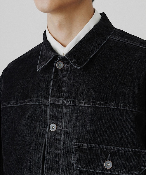 ADAM ET ROPE'（アダムエロペ）の「【ISKO】フロッキー デニムジャケット / ADAM ET ROPE' JEANS -PERS-（デニムジャケット・メンズ・ブラック系/ダークブラウン系・L/M）」の18枚目の写真