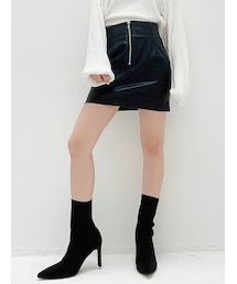 GYDA | フェイクレザーZIPスカートライクショーパン(スカート)