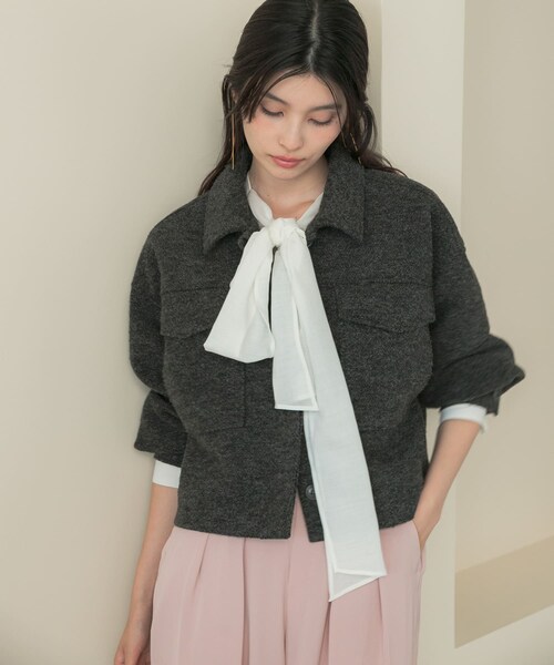 URBAN RESEARCH ROSSO（アーバンリサーチロッソ）の「ブークレーブルゾン（ブルゾン・レディース・OFF/CHARCOAL・Free）」の20枚目の写真