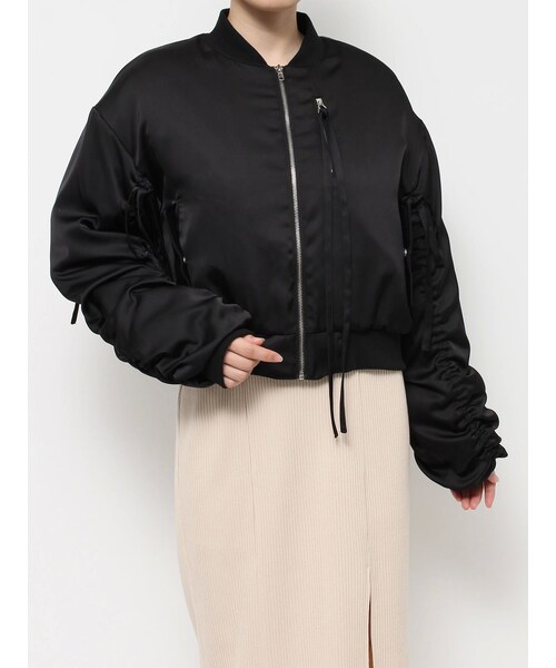 EATME（イートミー）の「リボンスリーブブルゾン（ブルゾン・レディース・アイボリー/ブラック/ピンク/アイスブルー・F）」の4枚目の写真