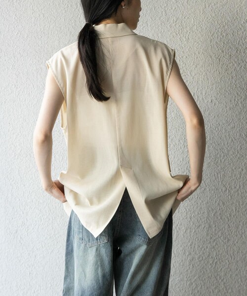 KBF（ケイビーエフ）の「ミリタリーシアーベスト（テーラードジャケット・レディース・D.BROWN/L.BEIGE/BISCUIT・one）」の21枚目の写真