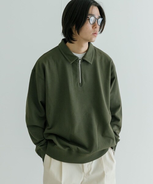 URBAN RESEARCH（アーバンリサーチ）の「ハーフZIPプルオーバー（スウェット・メンズ・NAVY/KHAKI・M/L）」の4枚目の写真