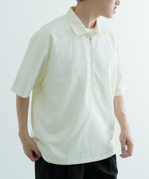 ITEMS URBANRESEARCH（アイテムズ アーバンリサーチ）の「『UVカット』クールタッチナイロン ハーフジップ プルオーバーシャツ（シャツ/ブラウス・メンズ・BLK/OFF/KHK・M/L）」の7枚目の写真