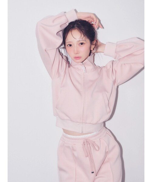 dazzlin（ダズリン）の「【≠ME 谷崎早耶コラボ】レースラインジップスウェット（スウェット・レディース・グレー/ブラック/ピンク・S/M）」の17枚目の写真