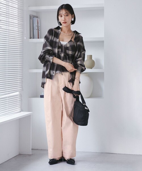 VIS（ビス）の「バレルシルエットコットンパンツ（その他パンツ・レディース・ブラック/ベージュ/ピンク・F）」の8枚目の写真