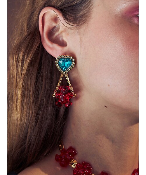 PAMEO POSE（パメオポーズ）の「Beads Bear Toy Pierce（ピアス（両耳用）・レディース・ブラック/レッド・F）」の14枚目の写真