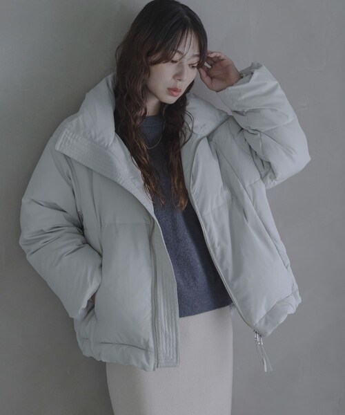 URBAN RESEARCH Sonny Label（アーバンリサーチサニーレーベル）の「ダブルジップスタンドダウンジャケット（その他アウター・レディース・ブラック/ライトグレー/チャコール・Free）」の16枚目の写真