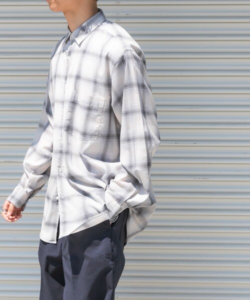 URBAN RESEARCH DOORS（アーバンリサーチドアーズ）の「FORK&SPOON　コットンウールチェックシャツ（シャツ/ブラウス・メンズ・BROWN/GRAY・4/5）」の14枚目の写真