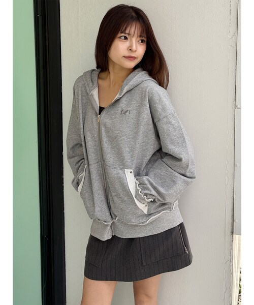 MURUA（ムルーア）の「ジップルーズフーディ（パーカー・レディース・グレー/ブラック/ブラウン・F）」の22枚目の写真