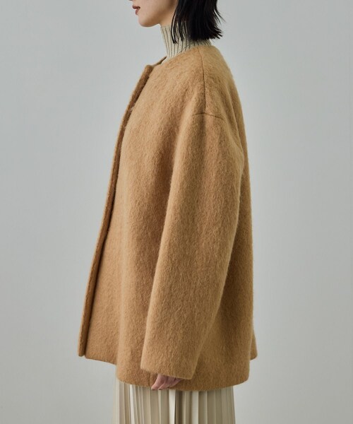 ROPE'（ロペ）の「ウールモヘヤノーカラーミドル丈コート（その他アウター・レディース・ベージュ・F）」の11枚目の写真