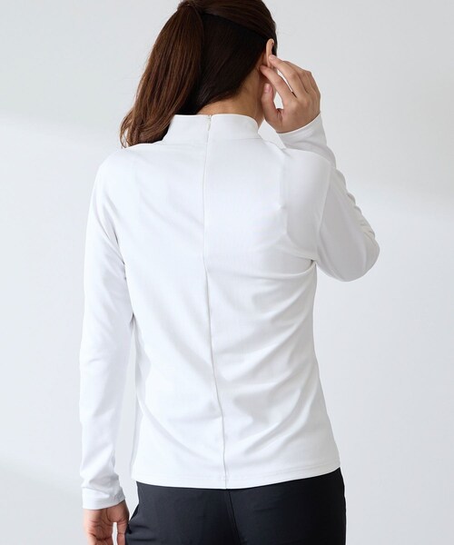 ROPE'(ロペ)の「ココティーベアスムース ロゴ使いモックプルオーバー/UV・吸水・接触冷感(Tシャツ/カットソー・レディース・ブラック/ホワイト/グリーン・L/M/S)」の15枚目の写真